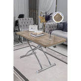 Juppo Üst Tabla Mdf Antiklayt Oval Köşe Alt Ayak Yuvarlak Krom Kaplama Dışa Kıvrım