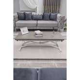 Juppo Üst Tabla Mdf Frezeli Latte Oval Köşe Alt Ayak Yuvarlak Beyaz Dışa Kıvrım