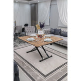 Home Üst Tabla Mdf Urartu Oval KöşeAlt Ayak Siyah Renk