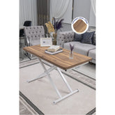 Home Üst Tabla Mdf Urartu Oval Köşe Alt Ayak Beyaz Renk