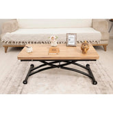 Mini Juppo Dışa K Akıllı Sehpa Üst Tabla Mdf EfesÇam Oval Köşe Alt Siyah Renk