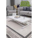 Home Üst Tabla Mdf Beyaz Oval Köşe Alt Ayak Beyaz Renk