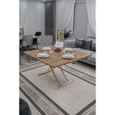 Juppo Üst Tabla Mdf Urartu Oval Köşe Alt Ayak Yuvarlak Gold Kaplama İçe Kıvrım