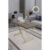 Juppo Üst Tabla Mdf Hattuşa Oval Köşe Alt Ayak Yuvarlak Gold Kaplama İçe Kıvrım