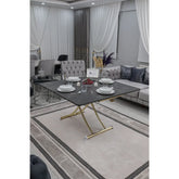 Juppo Üst Tabla Mdf Kartal Oval Köşe Alt Ayak Yuvarlak Gold Kaplama İçe Kıvrım