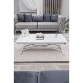 Juppo Üst Tabla Mdf Beyaz Oval Köşe Alt Ayak Yuvarlak Beyaz Dışa Kıvrım