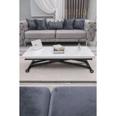 Home Üst Tabla Mdf Beyaz Oval Köşe Alt Ayak Siyah Renk