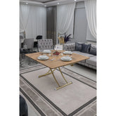 Juppo Üst Tabla Mdf EfesÇam Oval Köşe Alt Ayak Yuvarlak Gold Kaplama İçe Kıvrım