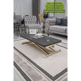 Home Üst Tabla Mdf Kartal Oval Köşe Alt Ayak Gold Kaplama