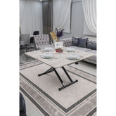 Home Üst Tabla Mdf Lizbon Oval KöşeAlt Ayak Siyah Renk