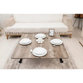 Mini Juppo Dışa K Akıllı Sehpa Üst Tabla Mdf Hattuşa Oval Köşe Alt Ayak Siyah Renk