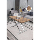 Home Üst Tabla Mdf Urartu Oval Köşe Alt Ayak Krom Kaplama