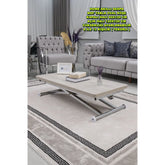 Home Üst Tabla Mdf Lizbon Oval Köşe Alt Ayak Krom Kaplama