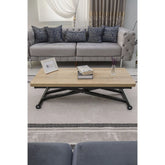 Home Üst Tabla Mdf Veli Meşe Oval Köşe Alt Ayak Siyah Renk