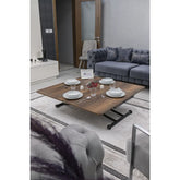 Juppo Üst Tabla Mdf Barok Koyu Ceviz Oval Köşe Alt Ayak Yuvarlak Siyah İçe Kıvrım