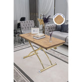 Juppo Üst Tabla Mdf EfesÇam Oval Köşe Alt Ayak Yuvarlak Gold Kaplama Dışa Kıvrım