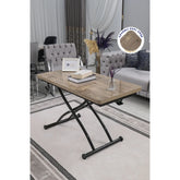 Juppo Üst Tabla Mdf Antiklayt Oval Köşe Alt Ayak Yuvarlak Siyah Dışa Kıvrm