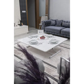 Juppo Üst Tabla Mdf Beyaz Oval Köşe Alt Ayak Yuvarlak Beyaz İçe Kıvrım