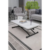 Juppo Üst Tabla Mdf Beyaz Oval Köşe Alt Ayak Yuvarlak Siyah Dışa Kıvrım