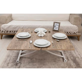 Mini Juppo İçe K Akıllı Sehpa Üst Tabla Mdf Antiklayt Oval Köşe Alt Beyaz Renk