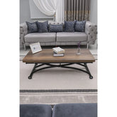 Juppo Üst Tabla Mdf Barok Koyu Ceviz Oval Köşe Alt Ayak Yuvarlak Siyah Dışa Kıvrım