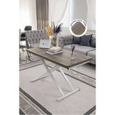 Home Üst Tabla Mdf Hattuşa Oval Köşe Alt Ayak Beyaz Renk