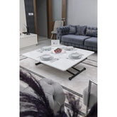 Juppo Üst Tabla Mdf Beyaz Oval Köşe Alt Ayak Yuvarlak Siyah İçe Kıvrım