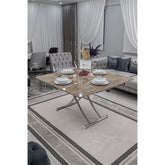 Juppo Üst Tabla Mdf Antiklayt Oval Köşe Alt Ayak Yuvarlak Krom Kaplama İçe Kıvrım