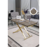 Home Üst Tabla Mdf Hattuşa Oval Köşe Alt Ayak Gold Kaplama