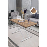 Juppo Üst Tabla Mdf Urartu Oval Köşe Alt Ayak Yuvarlak Beyaz Dışa Kıvrım