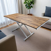 Yan Baştan Açılır Akıllı Masa Üst Mdf Urartu Alt Ayak Beyaz Renk