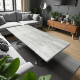 Yan Baştan Açılır Akıllı Masa Üst Mdf Lizbon Alt Ayak Krom Kaplama