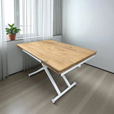 Yan Baştan Açılır Akıllı Masa Üst Mdf Efesçam Alt Ayak Beyaz