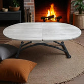 Ortadan Açılır Akıllı Masa Üst Mdf Lizbon Alt Ayak Siyah Renk