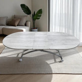 Ortadan Açılır Akıllı Masa Üst Mdf Lizbon Alt Ayak Krom Kaplama