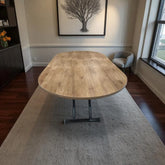 Ortadan Açılır Akıllı Masa Üst Mdf Ceviz Alt Ayak Siyah Renk