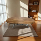 Ortadan Açılır Akıllı Masa Üst Mdf Ceviz Alt Ayak Krom Kaplama