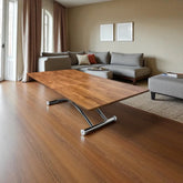 Ortadan Açılır Akıllı Masa Üst Mdf Ceviz Alt Ayak Krom Kaplama