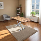 Ortadan Açılır Akıllı Masa Üst Mdf Urartu Alt Ayak Beyaz Renk