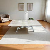 Ortadan Açılır Akıllı Masa Üst Mdf Lizbon Alt Ayak Beyaz Renk