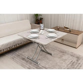 Mini Juppo İçe K Akıllı Sehpa Üst Tabla Mdf Lizbon Oval Köşe Alt Krom Kaplama