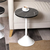 Tablon Zigon Sehpa Mdf Tabla Siyah Mermer Desen Alt Mekanizma Demir Beyaz Renk