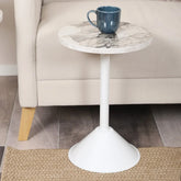 Tablon Zigon Sehpa Mdf Tabla Beyaz Mermer Desen Alt Mekanizma Demir Beyaz Renk