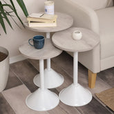 Tablon Zigon Sehpa Mdf Tabla Lizbon Alt Mekanizma Demir Beyaz Renk