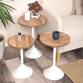 Tablon Zigon Sehpa Mdf Tabla Urartu Alt Mekanizma Demir Beyaz Renk