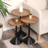 Tablon Zigon Sehpa Mdf Tabla Ceviz Alt Mekanizma Demir Siyah Renk