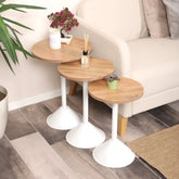 Tablon Zigon Sehpa Mdf Tabla Efesçam Alt Mekanizma Demir Beyaz Renk