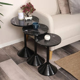 Tablon Zigon Sehpa Mdf Tabla Siyah Mermer Desen Alt Mekanizma Demir Siyah Renk