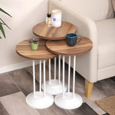 Marbella Zigon Sehpa Mdf Tabla Urartu Alt Mekanizma Demir Beyaz Renk