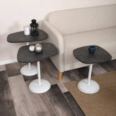 SilvaVera Zigon Sehpa Mdf Tabla Frezeli Antrasit Alt Mekanizma Demir Beyaz Renk